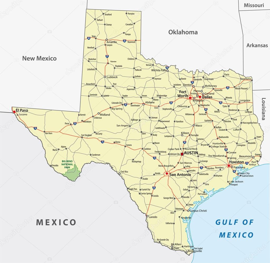Tiểu bang Texas rộng lớn tiếp giáp với nhiều khu vực khác nhau
